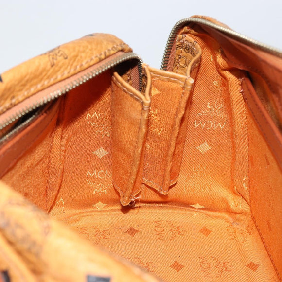 MCM Logogram Vicetos Hand Bag PVC Leather Brown Gold Auth yk19777