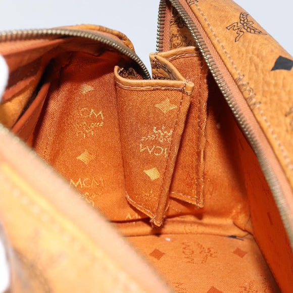 MCM Logogram Vicetos Hand Bag PVC Leather Brown Gold Auth yk19777