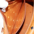 MCM Logogram Vicetos Hand Bag PVC Leather Brown Gold Auth yk19777-21