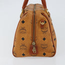 MCM Logogram Vicetos Hand Bag PVC Leather Brown Gold Auth yk19777-4