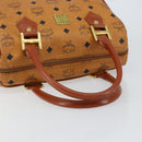 MCM Logogram Vicetos Hand Bag PVC Leather Brown Gold Auth yk19777-7