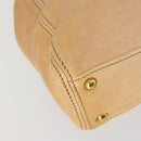 Miu Miu Tote Bag Leather Beige Gold Auth yk19778-11