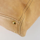 Miu Miu Tote Bag Leather Beige Gold Auth yk19778-12