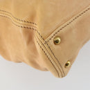 Miu Miu Tote Bag Leather Beige Gold Auth yk19778-13
