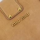 Miu Miu Tote Bag Leather Beige Gold Auth yk19778-14