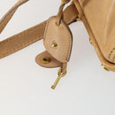 Miu Miu Tote Bag Leather Beige Gold Auth yk19778-15