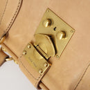 Miu Miu Tote Bag Leather Beige Gold Auth yk19778-16
