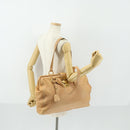 Miu Miu Tote Bag Leather Beige Gold Auth yk19778-24