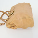 Miu Miu Tote Bag Leather Beige Gold Auth yk19778-5