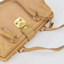 Miu Miu Tote Bag Leather Beige Gold Auth yk19778-6