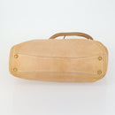 Miu Miu Tote Bag Leather Beige Gold Auth yk19778-9