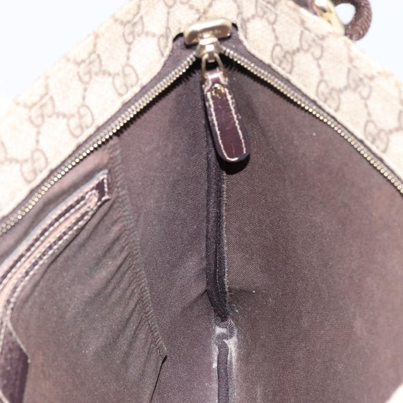 GUCCI GG Supreme Shoulder Bag PVC Beige Gold 201446 Auth yk19779