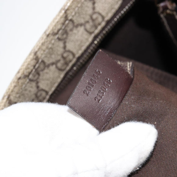 GUCCI GG Supreme Shoulder Bag PVC Beige Gold 201446 Auth yk19779