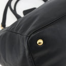 PRADA Hand Bag Leather 2way Black Gold Auth yk19782-13