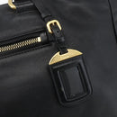 PRADA Hand Bag Leather 2way Black Gold Auth yk19782-16