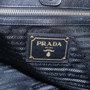 PRADA Hand Bag Leather 2way Black Gold Auth yk19782-19