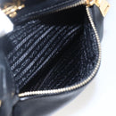 PRADA Hand Bag Leather 2way Black Gold Auth yk19782-26