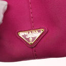 PRADA Canapa PM Hand Bag Canvas 2way Pink Gold Auth yk19785-18
