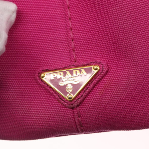 PRADA Canapa PM Hand Bag Canvas 2way Pink Gold Auth yk19785