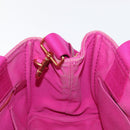 PRADA Canapa PM Hand Bag Canvas 2way Pink Gold Auth yk19785-20
