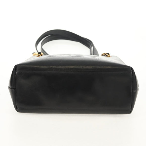 CHANEL COCO Mark Chain Shoulder Bag Lamb Skin Black Gold CC Auth yk19790V