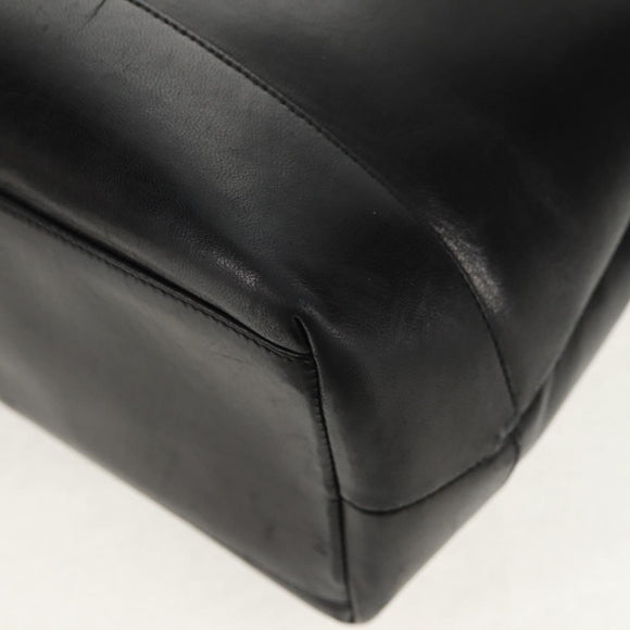 CHANEL COCO Mark Chain Shoulder Bag Lamb Skin Black Gold CC Auth yk19790V