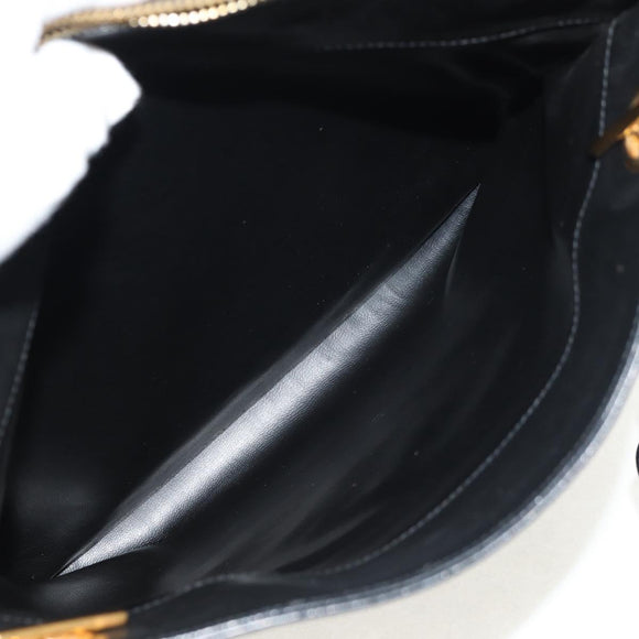 CHANEL COCO Mark Chain Shoulder Bag Lamb Skin Black Gold CC Auth yk19790V