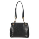 CHANEL COCO Mark Chain Shoulder Bag Lamb Skin Black Gold CC Auth yk19790V-2