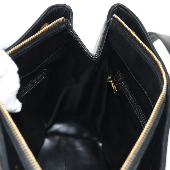 CHANEL COCO Mark Chain Shoulder Bag Lamb Skin Black Gold CC Auth yk19790V