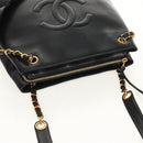 CHANEL COCO Mark Chain Shoulder Bag Lamb Skin Black Gold CC Auth yk19790V-6