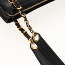 CHANEL COCO Mark Chain Shoulder Bag Lamb Skin Black Gold CC Auth yk19790V-8