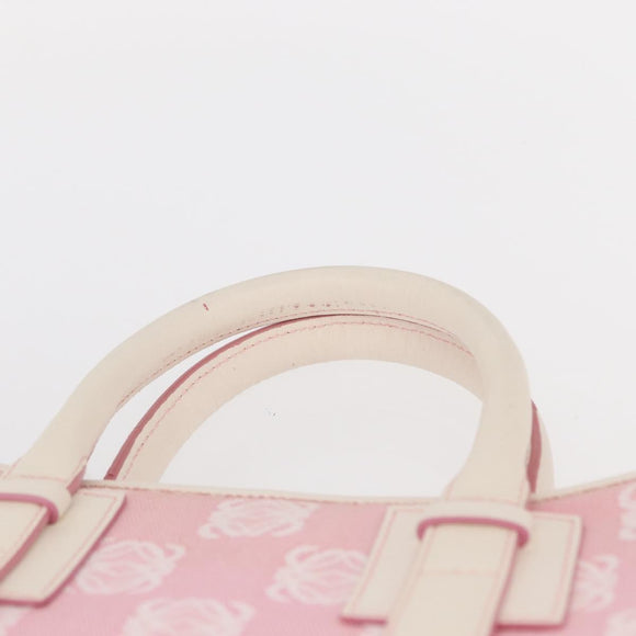 LOEWE Anagram Hand Bag Canvas Pink Silver Auth yk19791