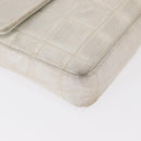 CHANEL Choco Bar New Travel Line Chain Bag Canvas Silver CC Auth yk19792-8