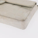 CHANEL Choco Bar New Travel Line Chain Bag Canvas Silver CC Auth yk19792-15