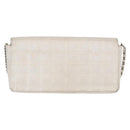 CHANEL Choco Bar New Travel Line Chain Bag Canvas Silver CC Auth yk19792-2