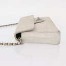 CHANEL Choco Bar New Travel Line Chain Bag Canvas Silver CC Auth yk19792-4