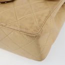 CHANEL Matelasse 17 Chain Shoulder Bag Lamb Skin Beige Gold CC Auth yk19793-10