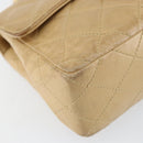 CHANEL Matelasse 17 Chain Shoulder Bag Lamb Skin Beige Gold CC Auth yk19793-11