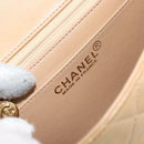 CHANEL Matelasse 17 Chain Shoulder Bag Lamb Skin Beige Gold CC Auth yk19793-16