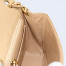 CHANEL Matelasse 17 Chain Shoulder Bag Lamb Skin Beige Gold CC Auth yk19793-18