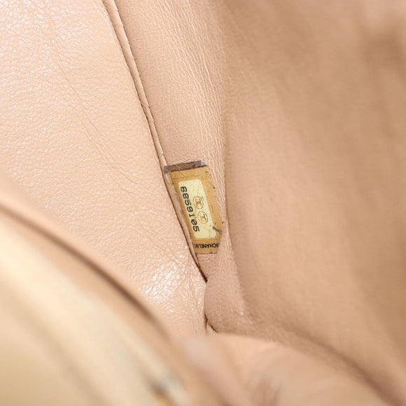 CHANEL Matelasse 17 Chain Shoulder Bag Lamb Skin Beige Gold CC Auth yk19793