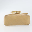 CHANEL Matelasse 17 Chain Shoulder Bag Lamb Skin Beige Gold CC Auth yk19793-9