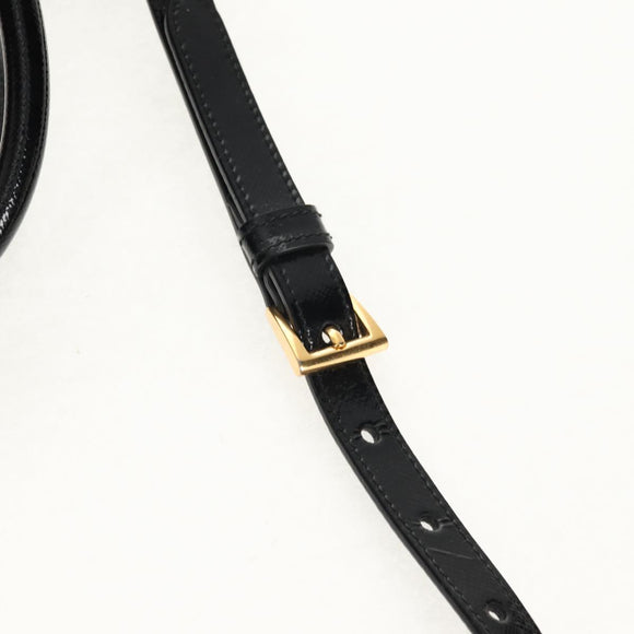 PRADA Galleria Hand Bag Safiano leather 2way Black Gold Auth yk19794V