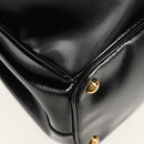 PRADA Galleria Hand Bag Safiano leather 2way Black Gold Auth yk19794V-19