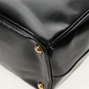 PRADA Galleria Hand Bag Safiano leather 2way Black Gold Auth yk19794V-20
