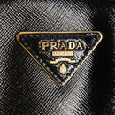 PRADA Galleria Hand Bag Safiano leather 2way Black Gold Auth yk19794V-21