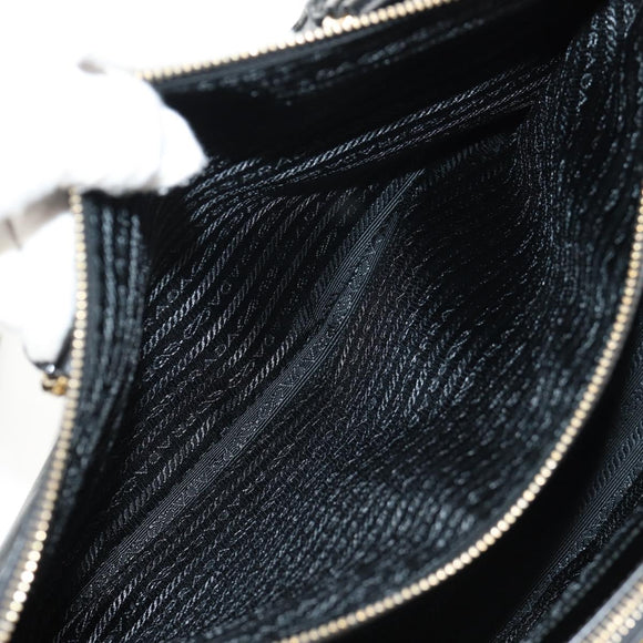 PRADA Galleria Hand Bag Safiano leather 2way Black Gold Auth yk19794V
