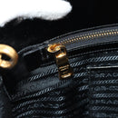 PRADA Galleria Hand Bag Safiano leather 2way Black Gold Auth yk19794V-28