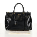 PRADA Galleria Hand Bag Safiano leather 2way Black Gold Auth yk19794V-12