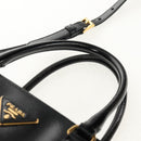 PRADA Galleria Hand Bag Safiano leather 2way Black Gold Auth yk19794V-14